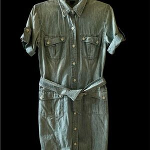 Ralph Lauren Blue Denim Shirt Dress Size XS | Belted Jean Dress Casual Classic
